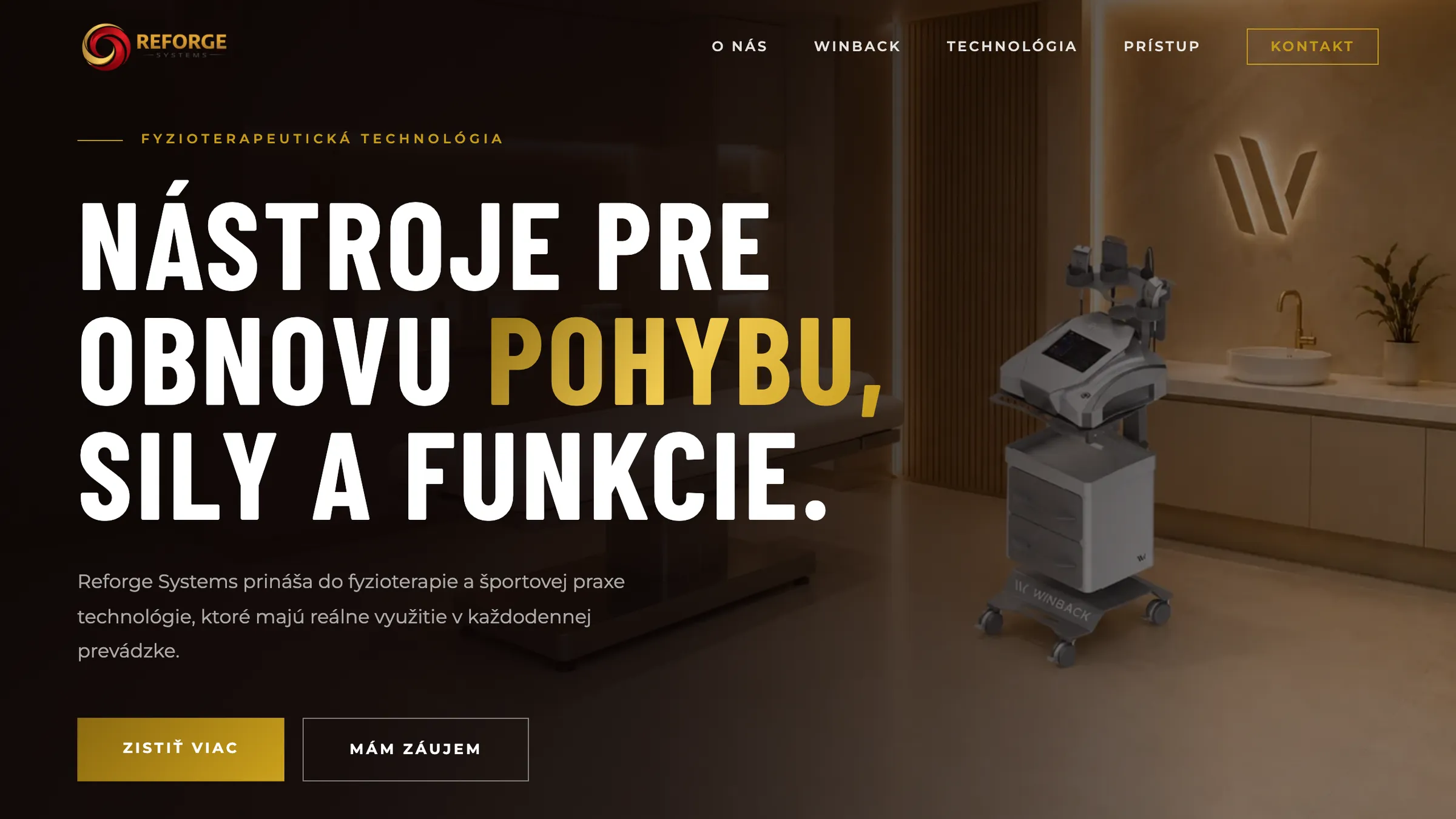 Úvodní stránka webu Reforge Systems, který postavila Levia